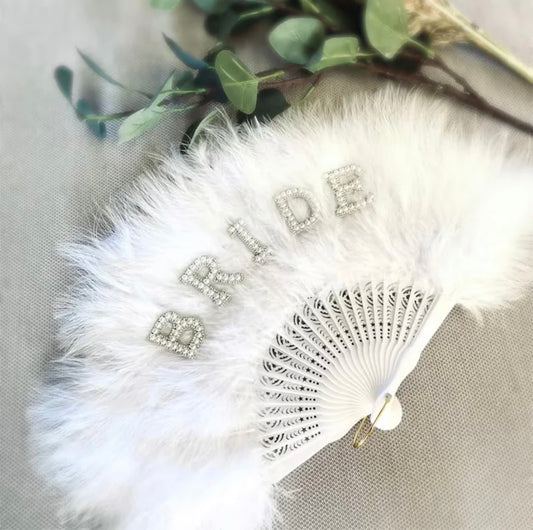 Fluffy decorative fan for Bride or Bachelorette